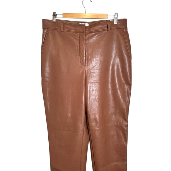 Babaton Aritizia Command Cropped Vegan Leather Trouser Pant Women's Size 14 - Picture 4 of 5